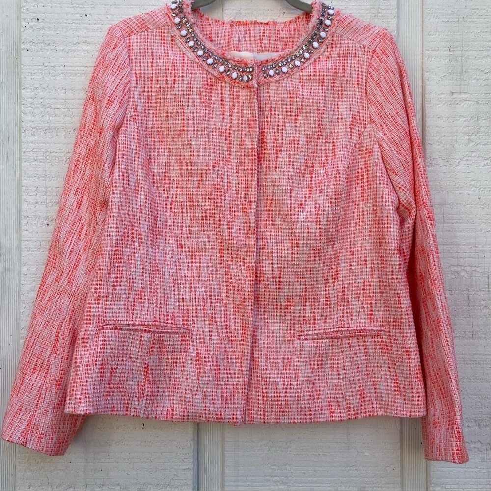 Nydj Tweed Rhinestone Jacket Classic Fun Spring Retail $218